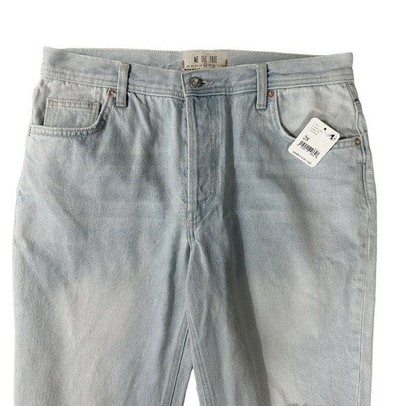 NEW Free People Maggie Distressed Light Wash Denim Straight Leg Crop Ankle Jeans - Picture 7 of 13